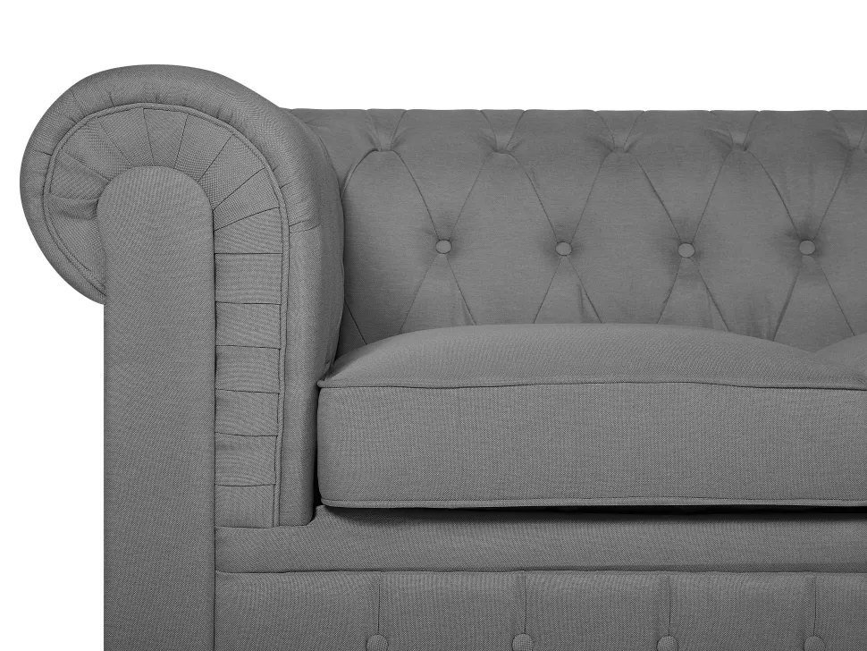 Fabric Living Room Set Grey Chesterfield Big