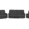 Fabric Manual Recliner Living Room Set Grey Bergen