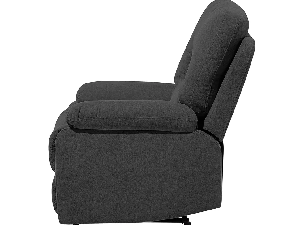 Fabric Manual Recliner Living Room Set Grey Bergen