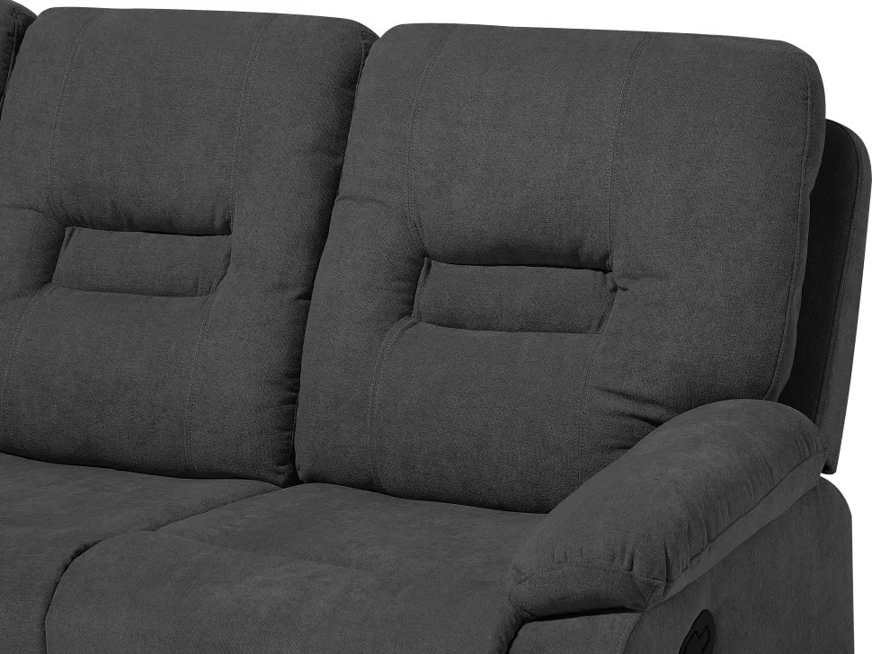 Fabric Manual Recliner Living Room Set Grey Bergen
