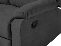 Fabric Manual Recliner Living Room Set Grey Bergen
