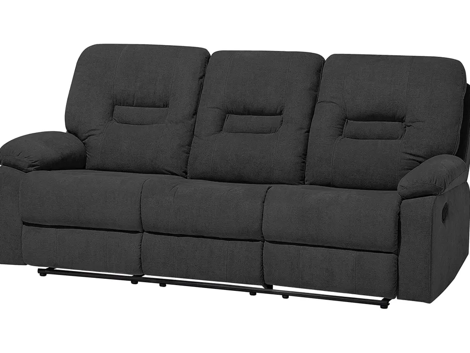 Fabric Manual Recliner Living Room Set Grey Bergen