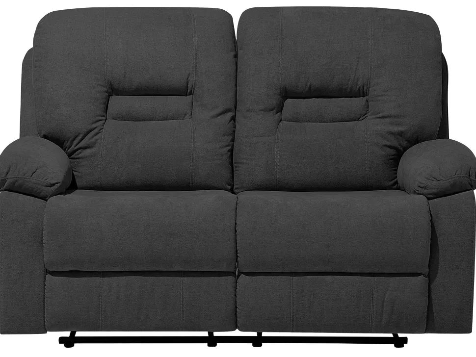 Fabric Manual Recliner Living Room Set Grey Bergen