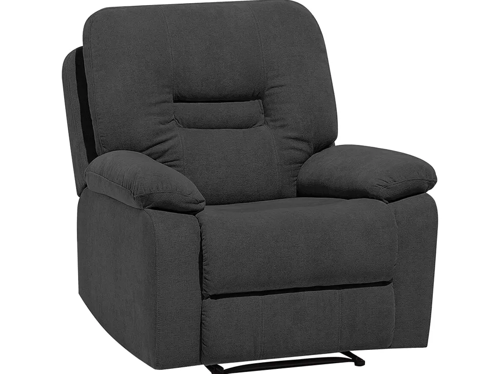 Fabric Manual Recliner Living Room Set Grey Bergen
