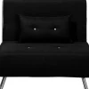 Fabric Single Sofa Bed Black Farris