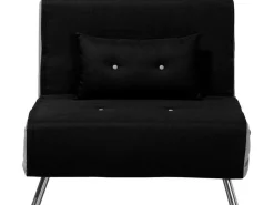 Fabric Single Sofa Bed Black Farris