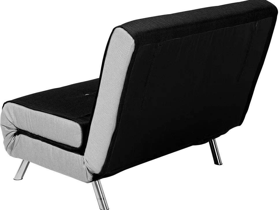 Fabric Single Sofa Bed Black Farris