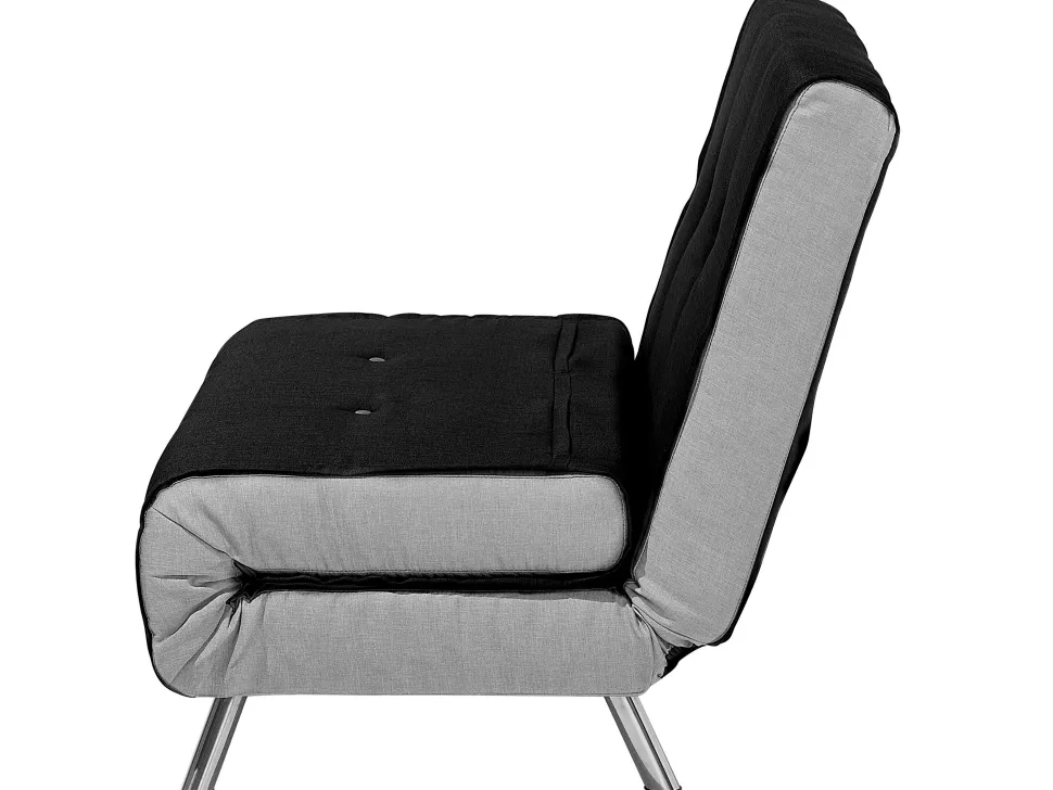 Fabric Single Sofa Bed Black Farris
