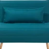 Fabric Single Sofa Bed Blue Setten