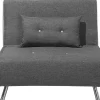 Fabric Single Sofa Bed Grey Farris