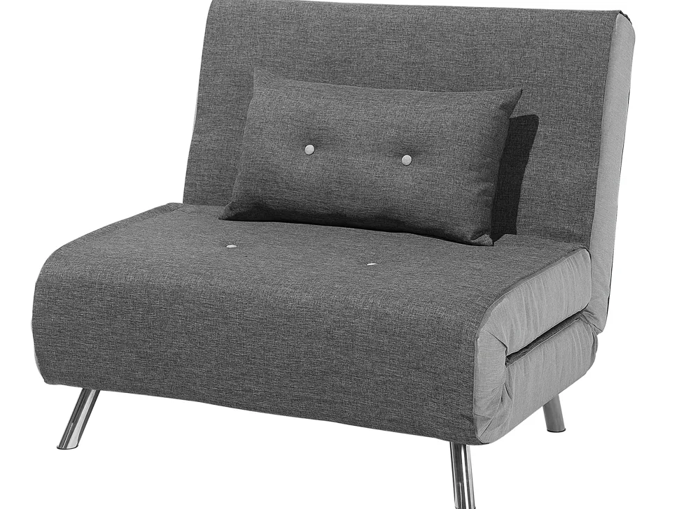 Fabric Single Sofa Bed Grey Farris