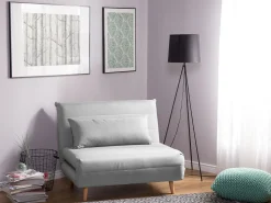 Fabric Single Sofa Bed Grey Setten
