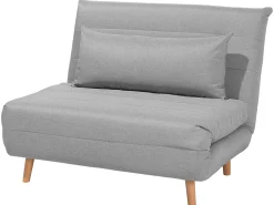 Fabric Single Sofa Bed Grey Setten