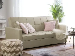 Fabric Sofa Bed Beige Glomma