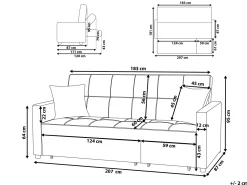 Fabric Sofa Bed Beige Glomma
