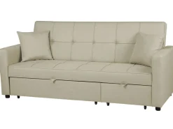 Fabric Sofa Bed Beige Glomma