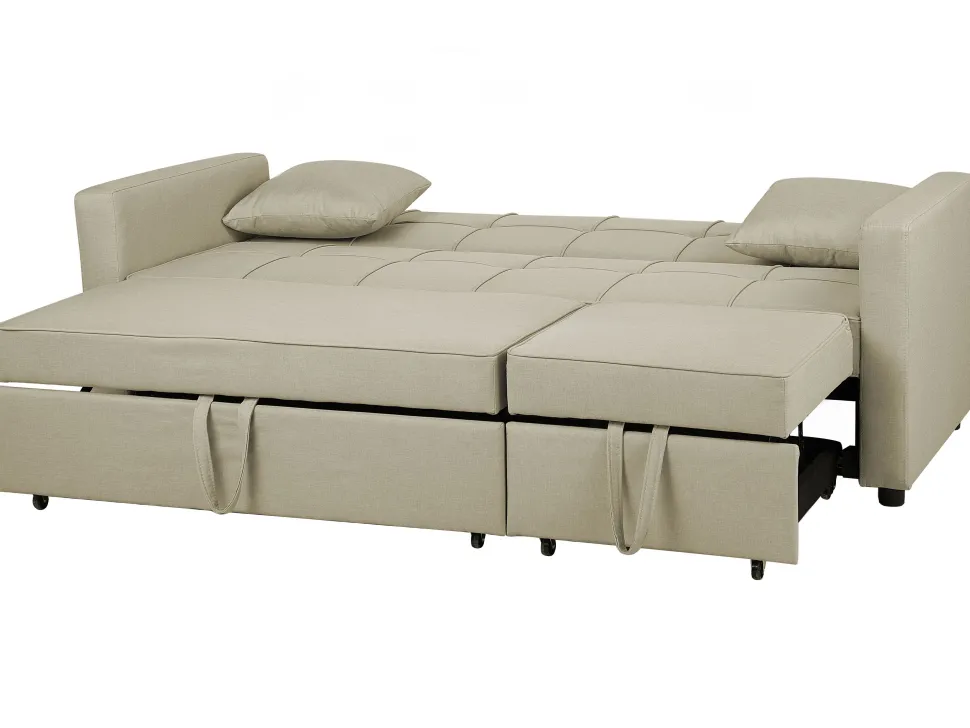 Fabric Sofa Bed Beige Glomma