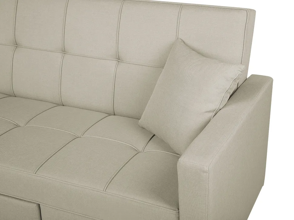Fabric Sofa Bed Beige Glomma