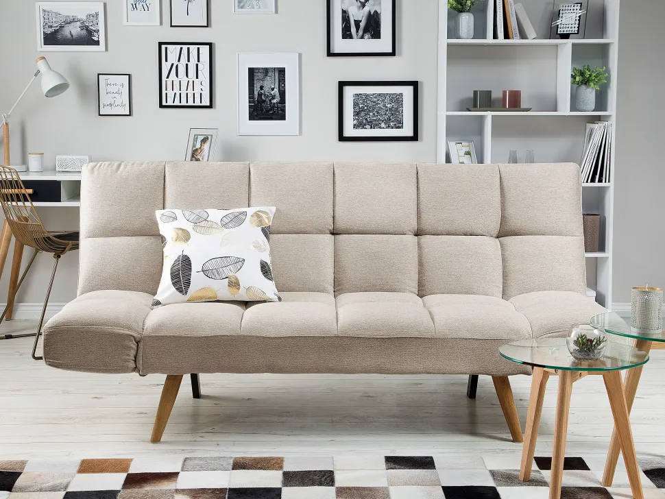 Fabric Sofa Bed Beige Ingaro
