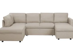 Fabric Sofa Bed Beige Karrabo