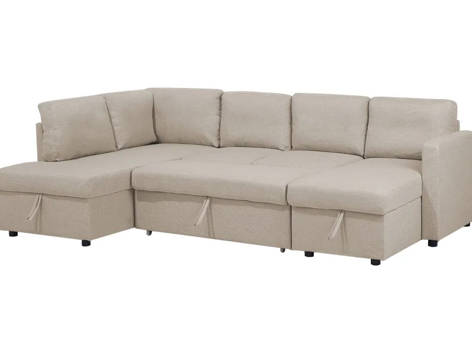 Fabric Sofa Bed Beige Karrabo