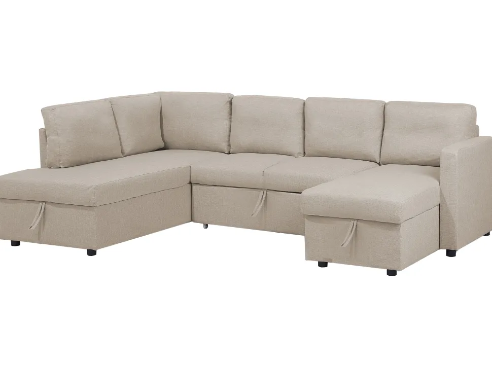 Fabric Sofa Bed Beige Karrabo