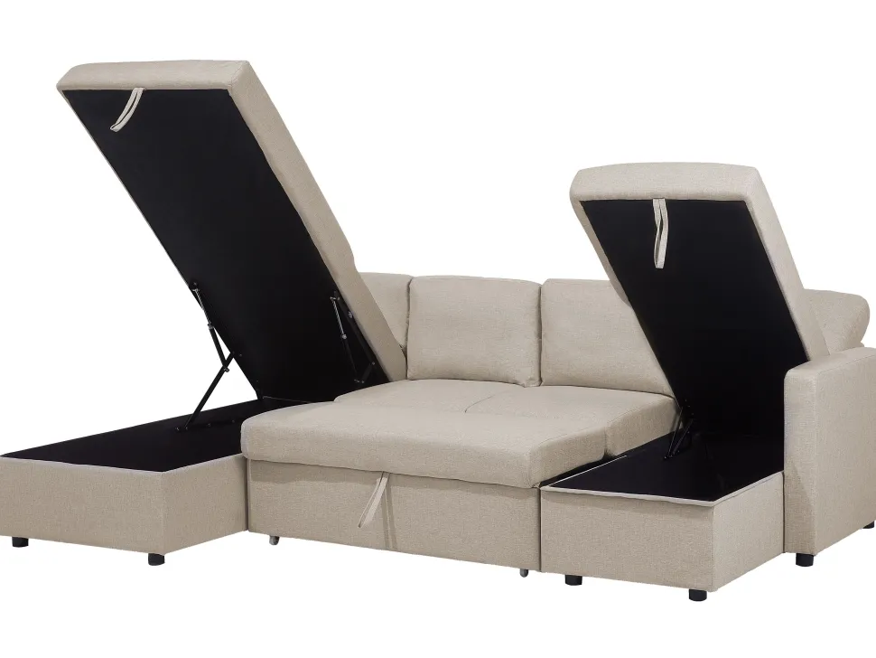 Fabric Sofa Bed Beige Karrabo