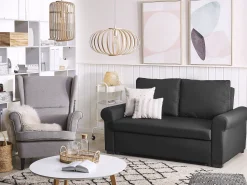 Fabric Sofa Bed Black Silda