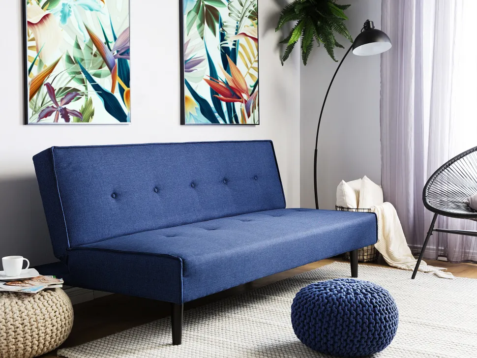 Fabric Sofa Bed Blue Visby