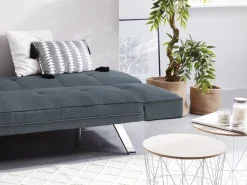 Fabric Sofa Bed Dark Blue Bristol