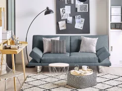 Fabric Sofa Bed Dark Blue York