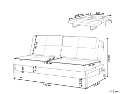 Fabric Sofa Bed Dark Grey Edland