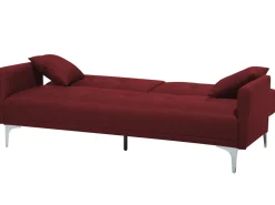 Fabric Sofa Bed Dark Red Lucan