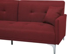 Fabric Sofa Bed Dark Red Lucan