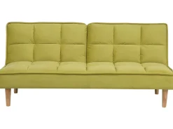 Fabric Sofa Bed Green Siljan