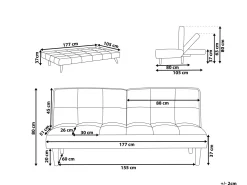 Fabric Sofa Bed Green Siljan