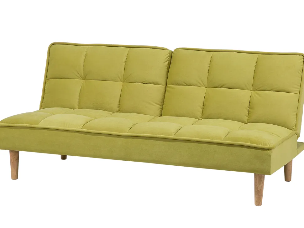 Fabric Sofa Bed Green Siljan