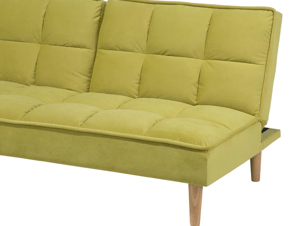 Fabric Sofa Bed Green Siljan