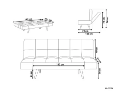 Fabric Sofa Bed Grey And Blue Patchwork Ingaro