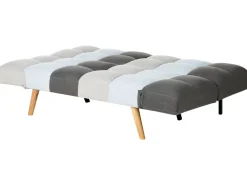 Fabric Sofa Bed Grey And Blue Patchwork Ingaro