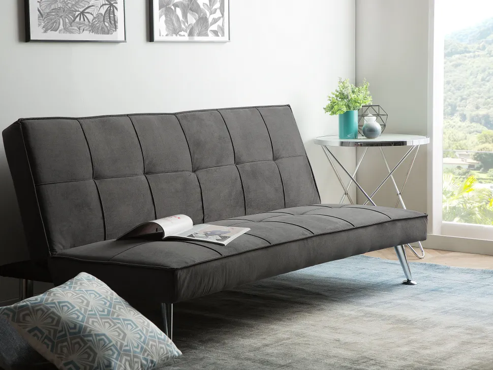 Fabric Sofa Bed Grey Hasle