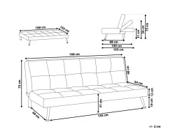Fabric Sofa Bed Grey Hasle