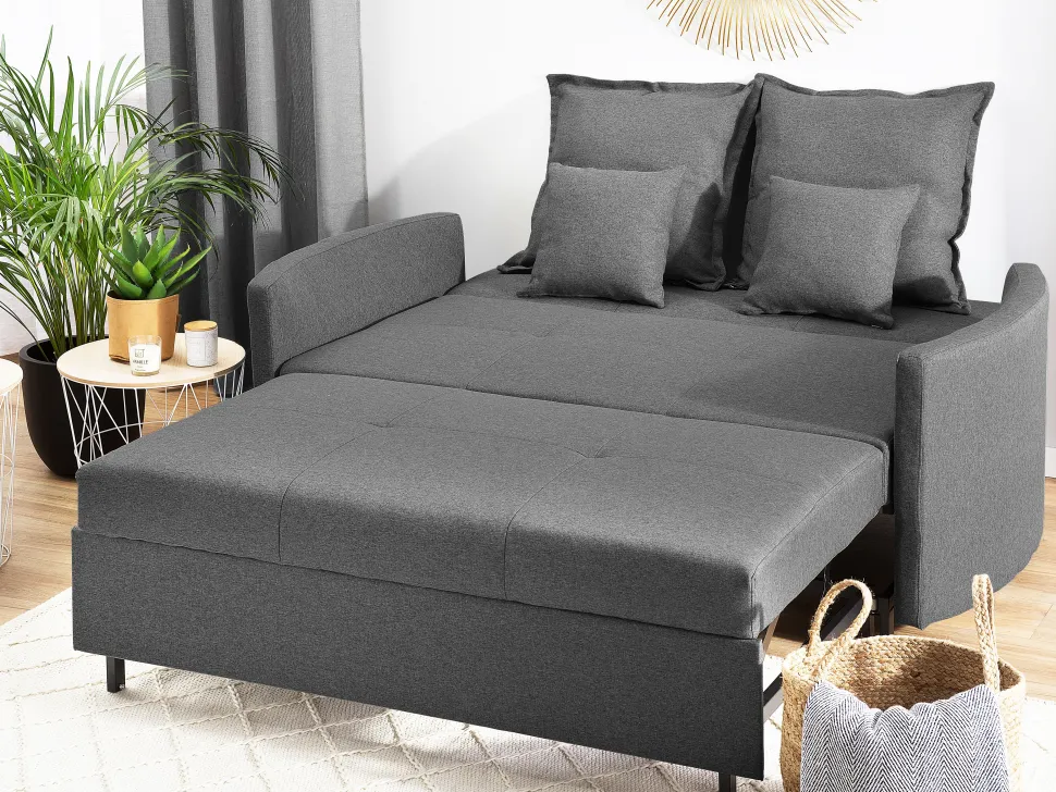 Fabric Sofa Bed Grey Hovin