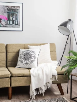 Fabric Sofa Bed Light Brown Ronne