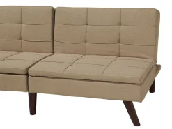 Fabric Sofa Bed Light Brown Ronne