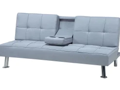 Fabric Sofa Bed Light Grey Roxen
