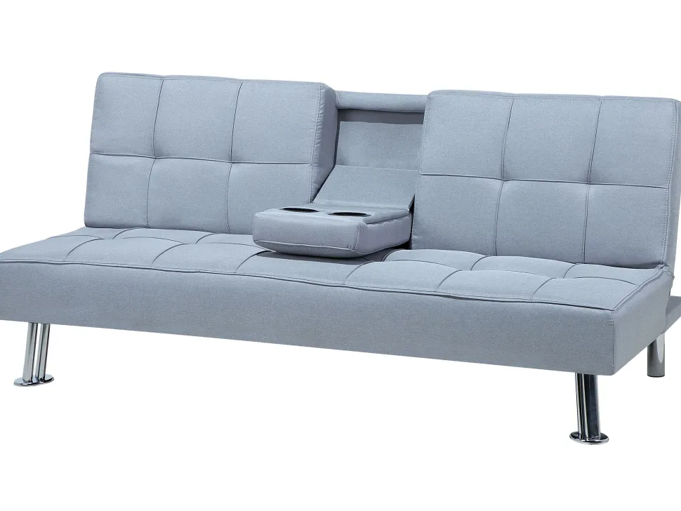 Fabric Sofa Bed Light Grey Roxen