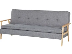 Fabric Sofa Bed Light Grey Tjorn