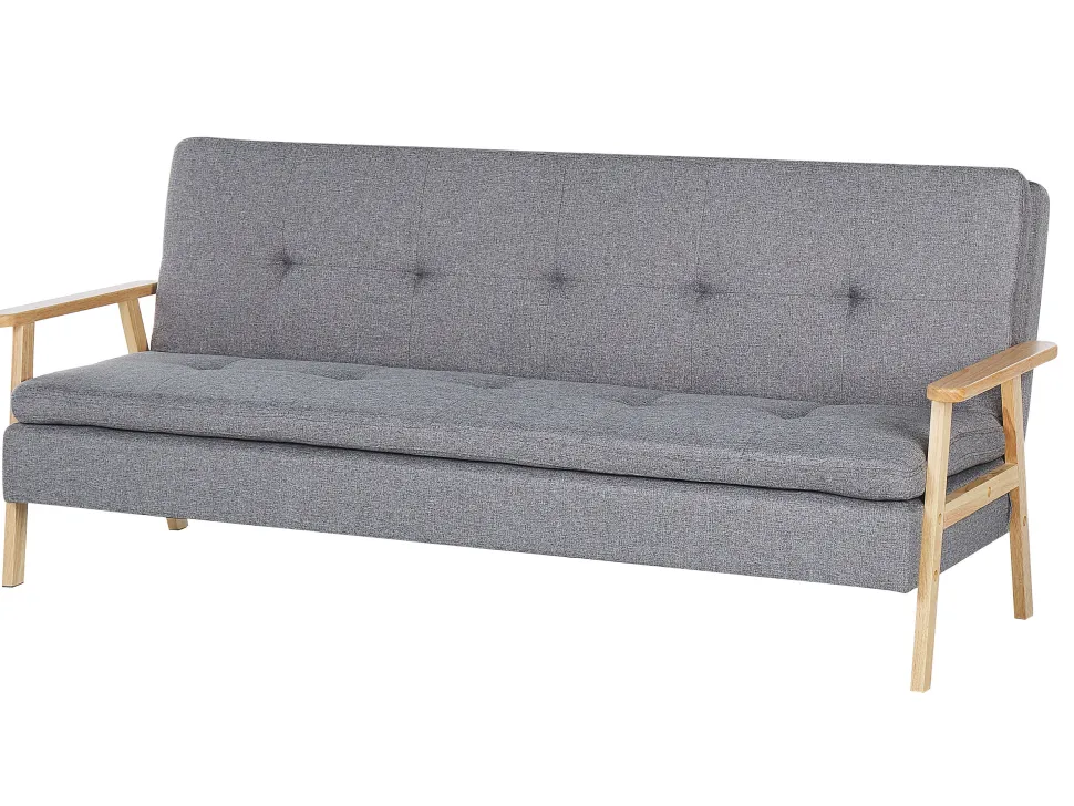 Fabric Sofa Bed Light Grey Tjorn
