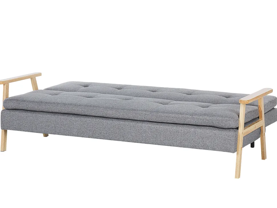 Fabric Sofa Bed Light Grey Tjorn
